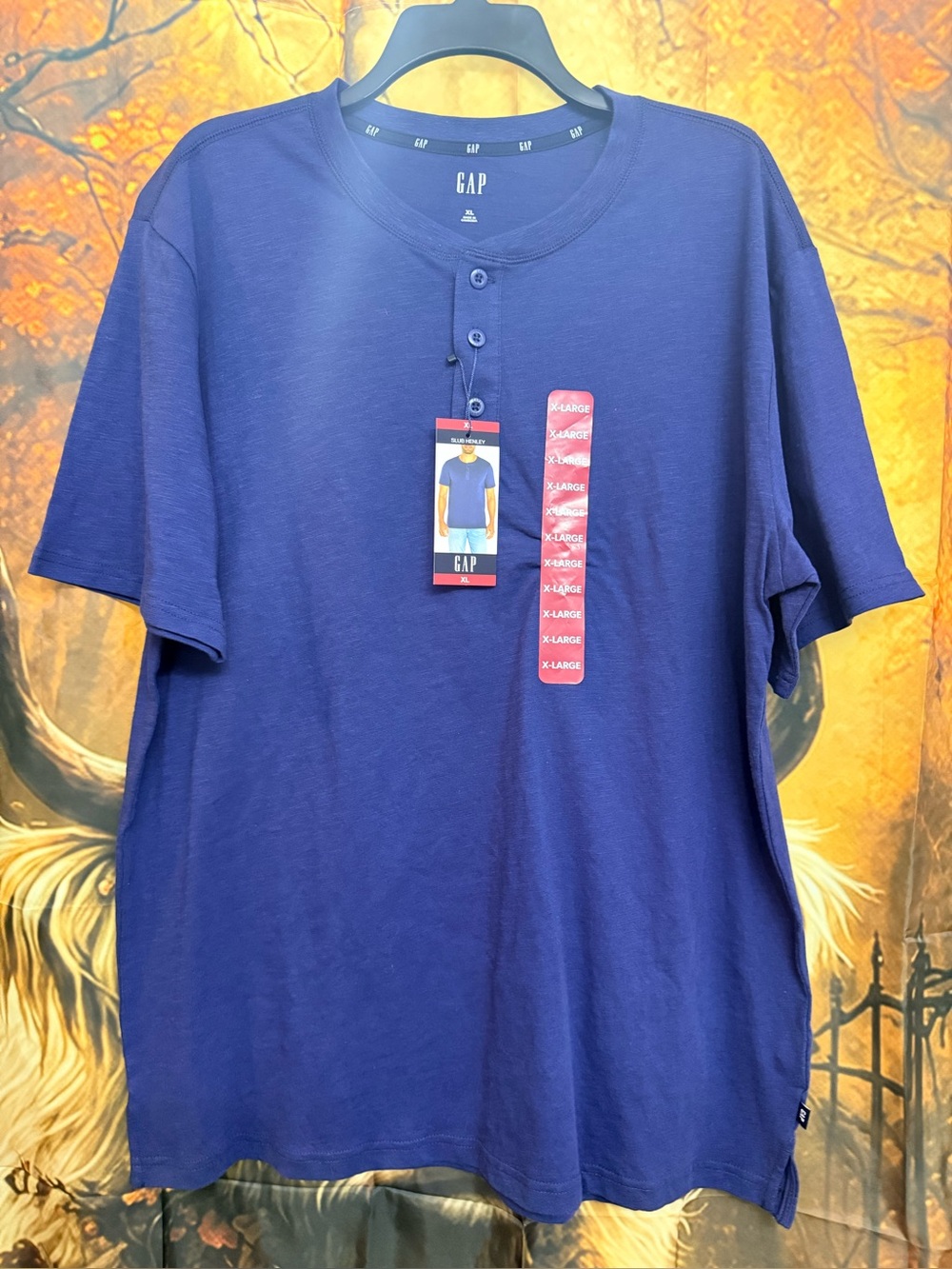 GAP Men’s Navy Short-Sleeve Henley Tee